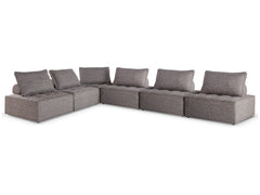 Bree Zee Brown 6-Piece Outdoor Modular Seating - Ornate Home