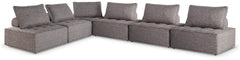 Bree Zee Brown 6-Piece Outdoor Modular Seating - Ornate Home