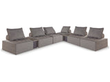 Bree Zee Brown 8-Piece Outdoor Modular Seating (8 outdoor lounge chairs, 2 end tables) - Ornate Home