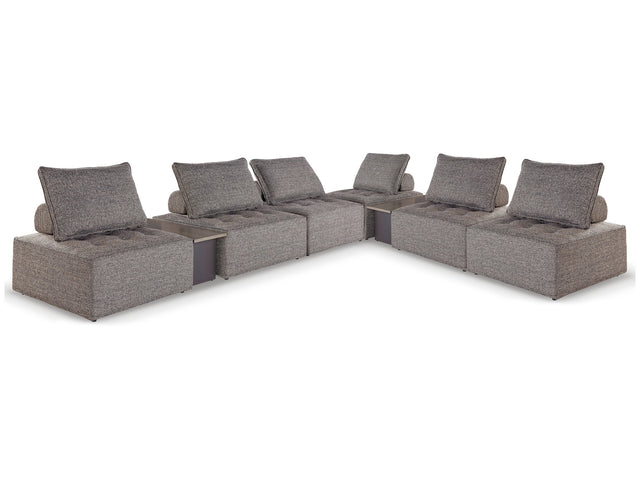 Bree Zee Brown 8-Piece Outdoor Modular Seating (8 outdoor lounge chairs, 2 end tables) - Ornate Home