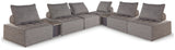Bree Zee Brown 8-Piece Outdoor Modular Seating (8 outdoor lounge chairs, 2 end tables) - Ornate Home