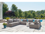 Bree Zee Brown 8-Piece Outdoor Sectional (8 outdoor lounge chairs, end tables) - Ornate Home