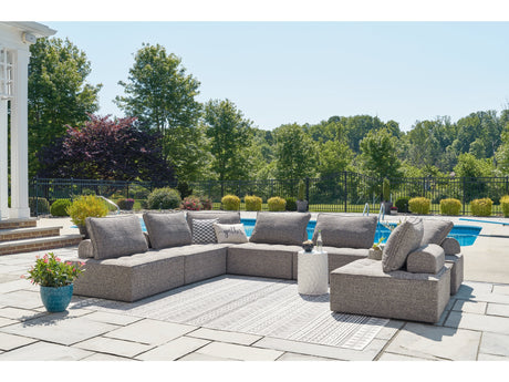 Bree Zee Brown 8-Piece Outdoor Sectional (8 outdoor lounge chairs, end tables) - Ornate Home