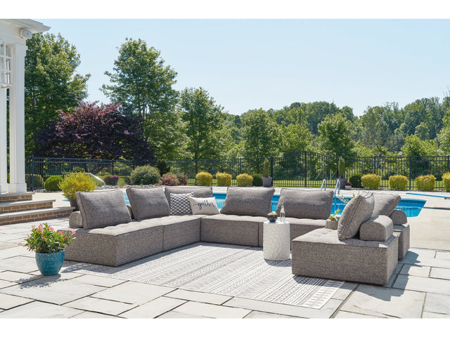 Bree Zee Brown 8-Piece Outdoor Sectional (8 outdoor lounge chairs, end tables) - Ornate Home