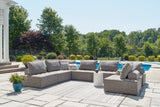 Bree Zee Brown 8-Piece Outdoor Sectional (8 outdoor lounge chairs, end tables) - Ornate Home