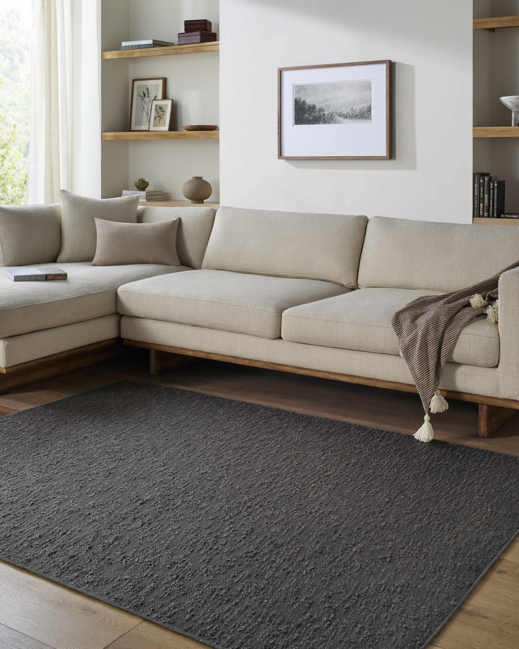 Breena Charcoal Washable Area Rug - Ornate Home