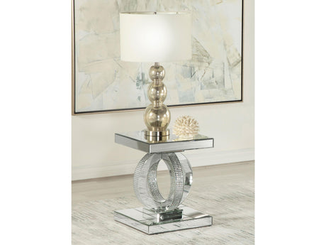 Breena Silver Rectangular Mirrored Acrylic End Table - Ornate Home