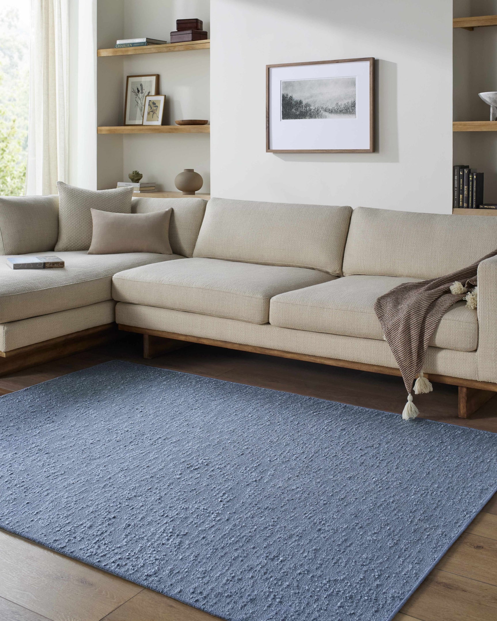 Breena Slate Blue Washable Area Rug - Ornate Home
