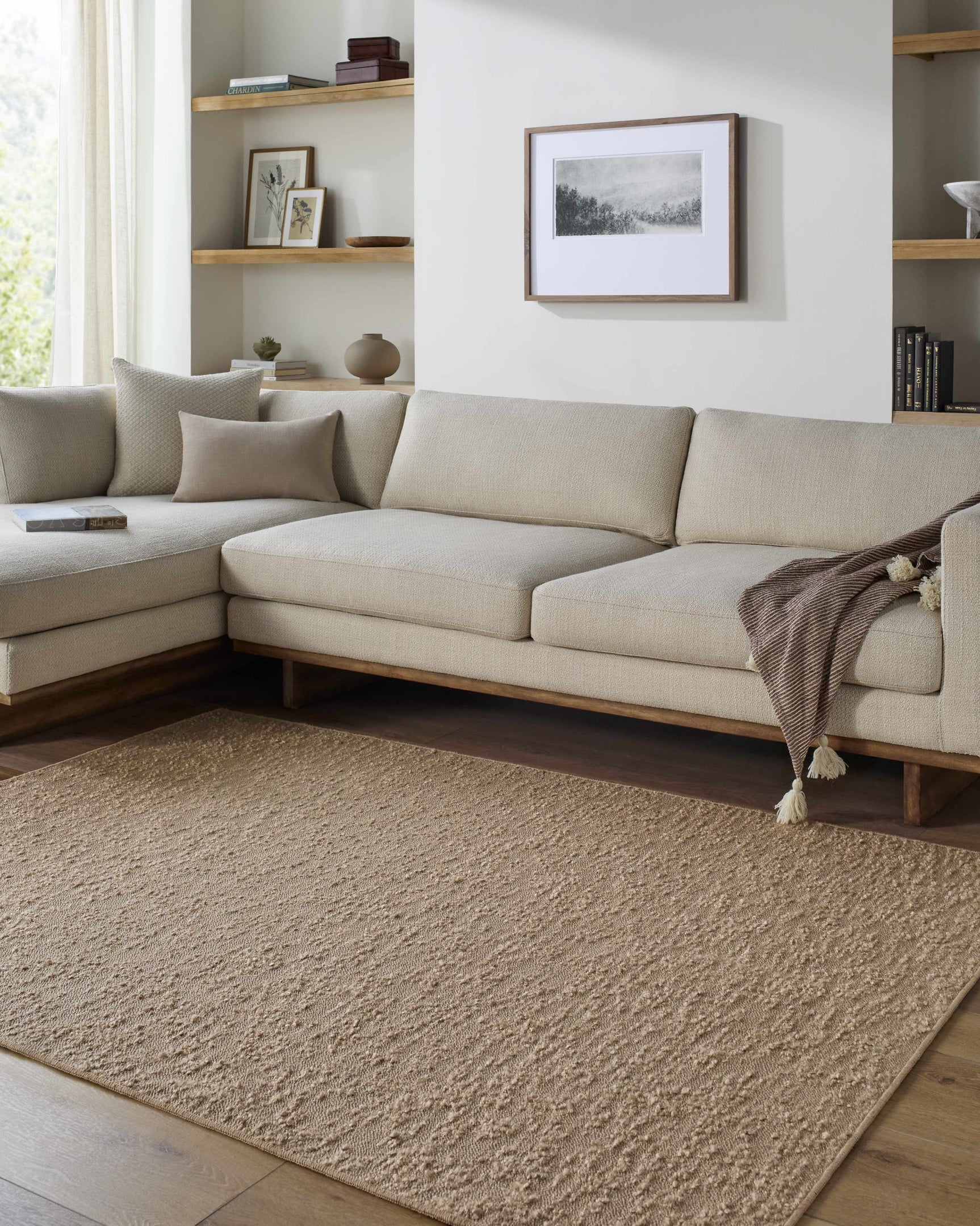 Breena Solid Taupe Washable Area Rug - Ornate Home