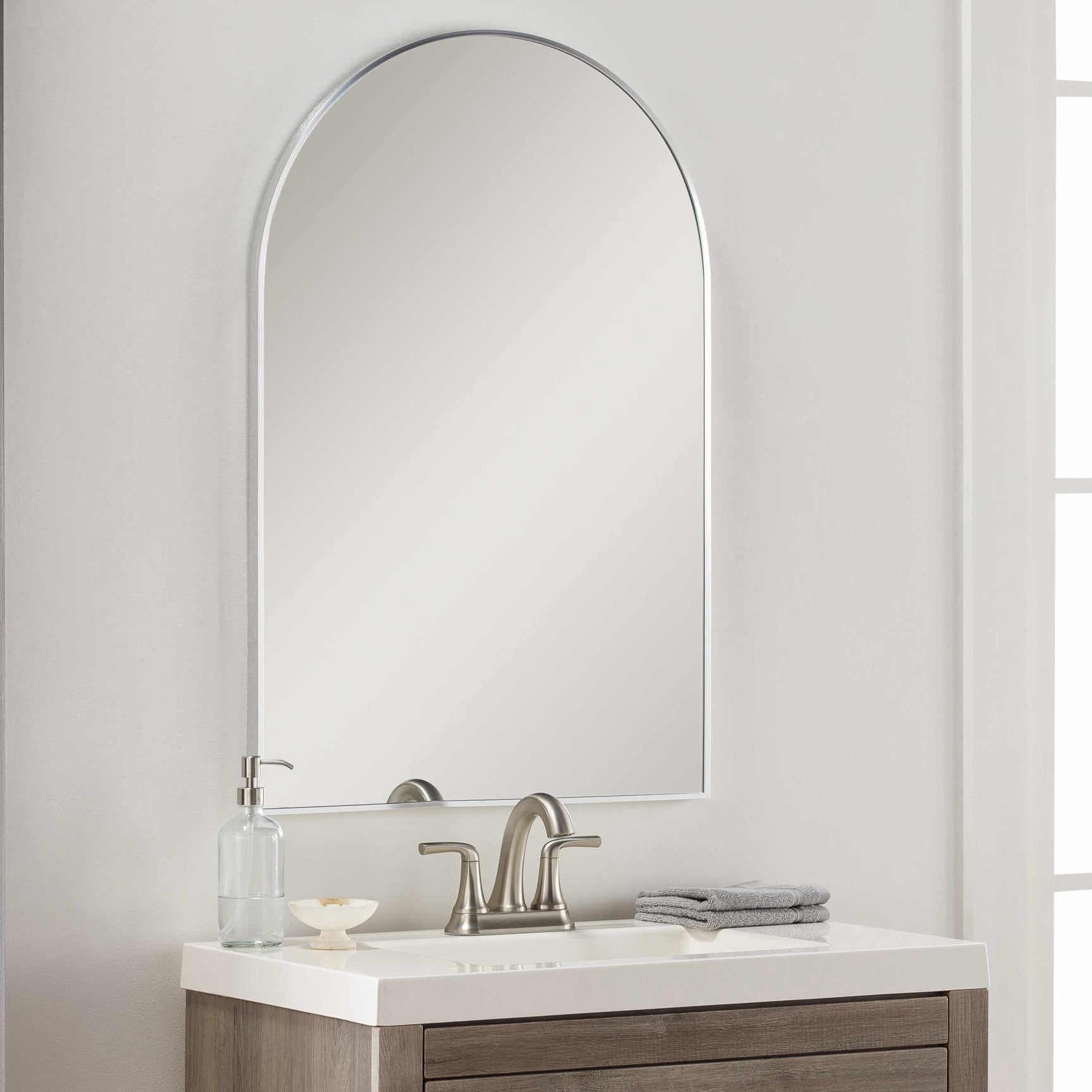 Brembilla Silver Gray Contemporary Mirror - Ornate Home