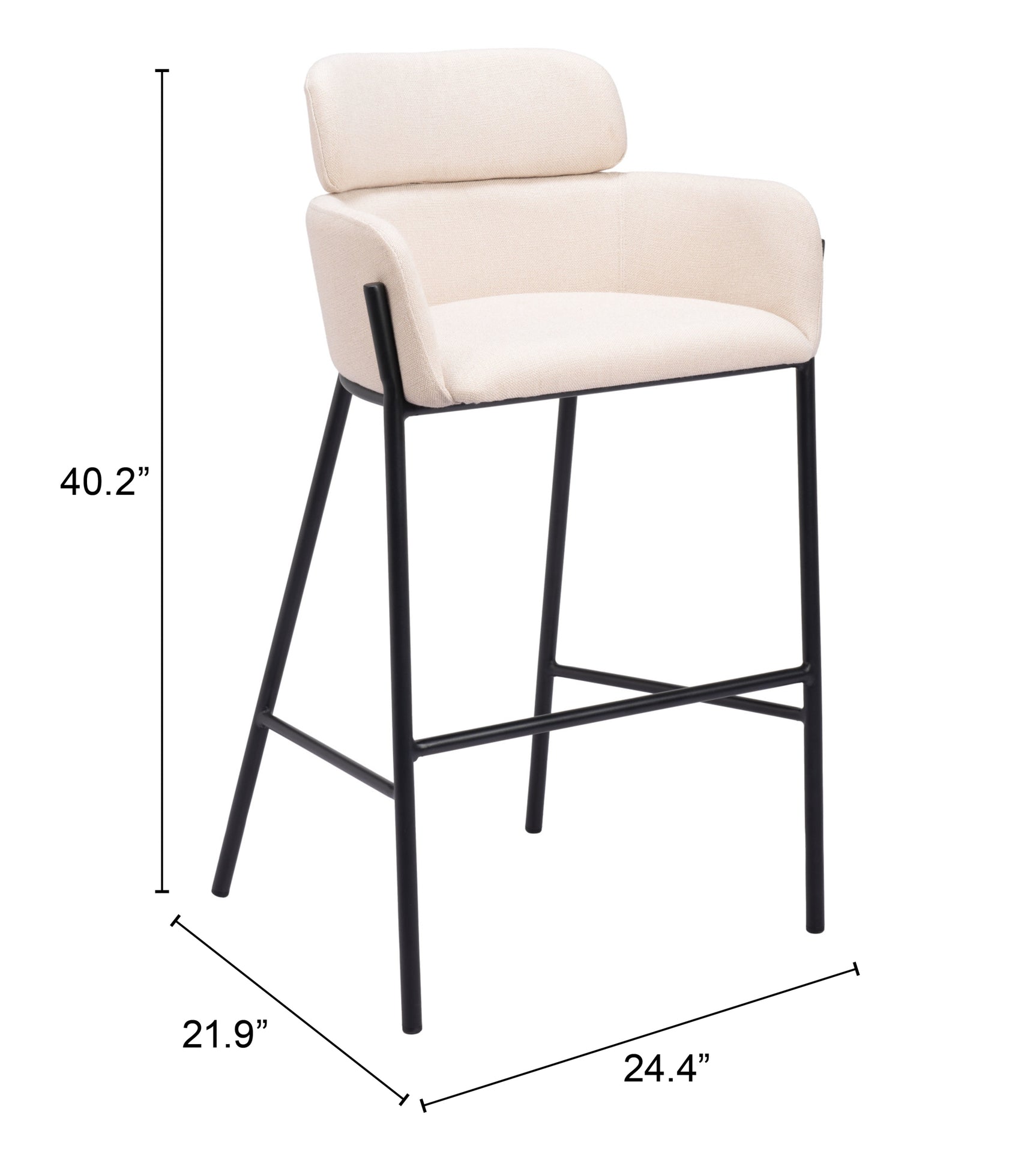 Bremor Beige Barstool - Ornate Home