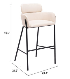 Bremor Beige Barstool - Ornate Home