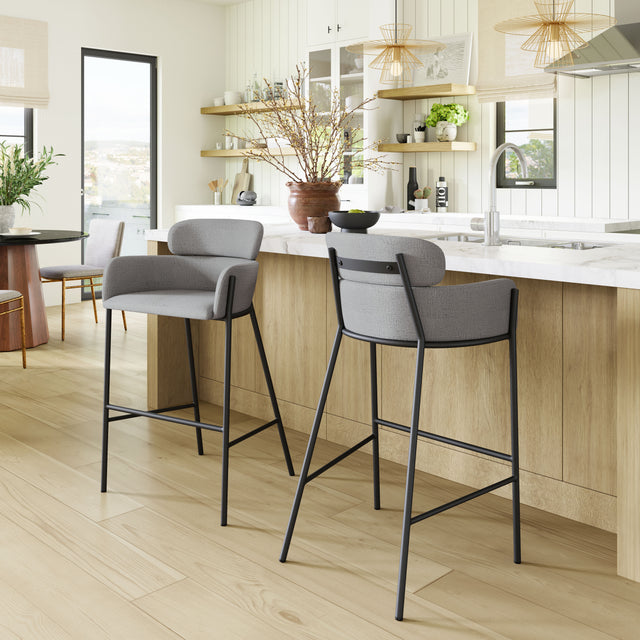 Bremor Slate Gray Barstool - Ornate Home