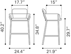 Bremor Slate Gray Barstool - Ornate Home