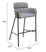 Bremor Slate Gray Barstool - Ornate Home