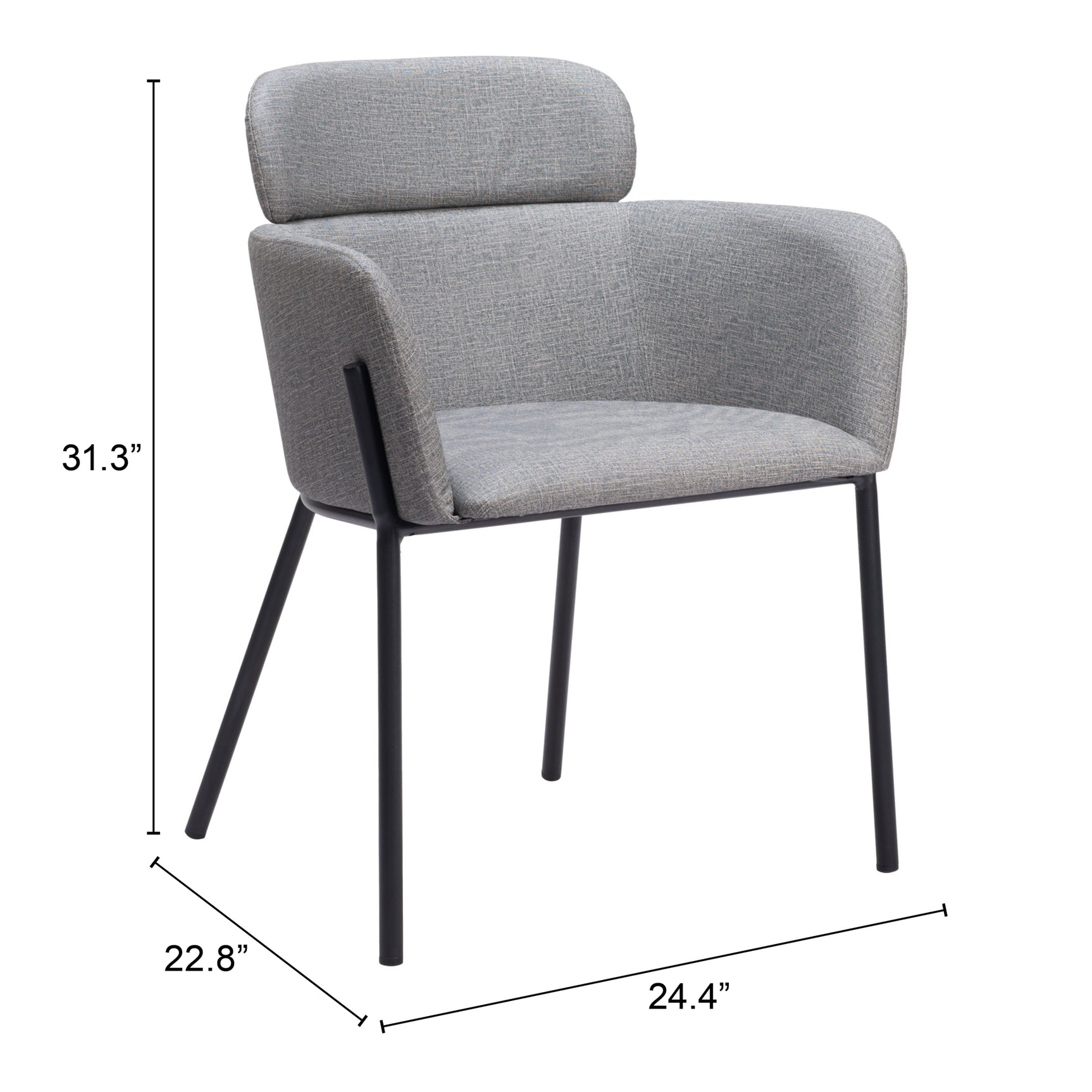 Bremor Slate Gray Dining Chair (Set of 2) - Ornate Home