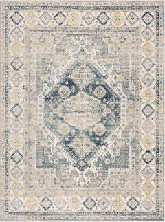 Brend Blue Medallion Area Rug - Clearance - Ornate Home