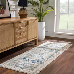 Brend Blue Medallion Area Rug - Clearance - Ornate Home