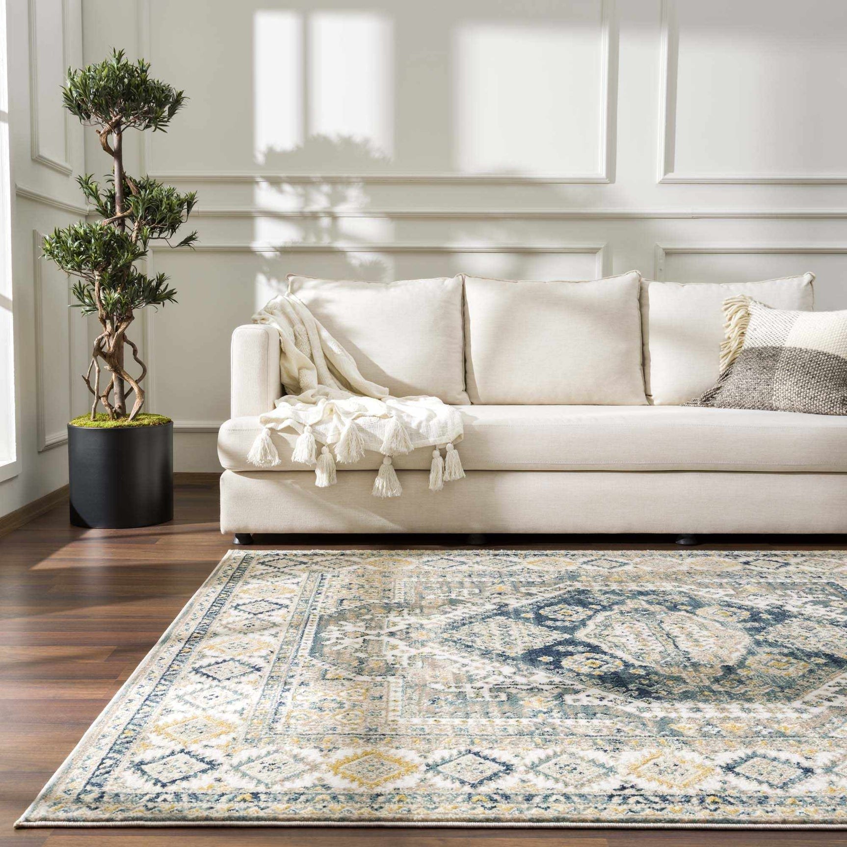 Brend Blue Medallion Area Rug - Clearance - Ornate Home