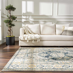 Brend Blue Medallion Area Rug - Clearance - Ornate Home