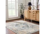 Brend Blue Medallion Area Rug - Ornate Home