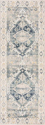 Brend Blue Medallion Area Rug - Ornate Home