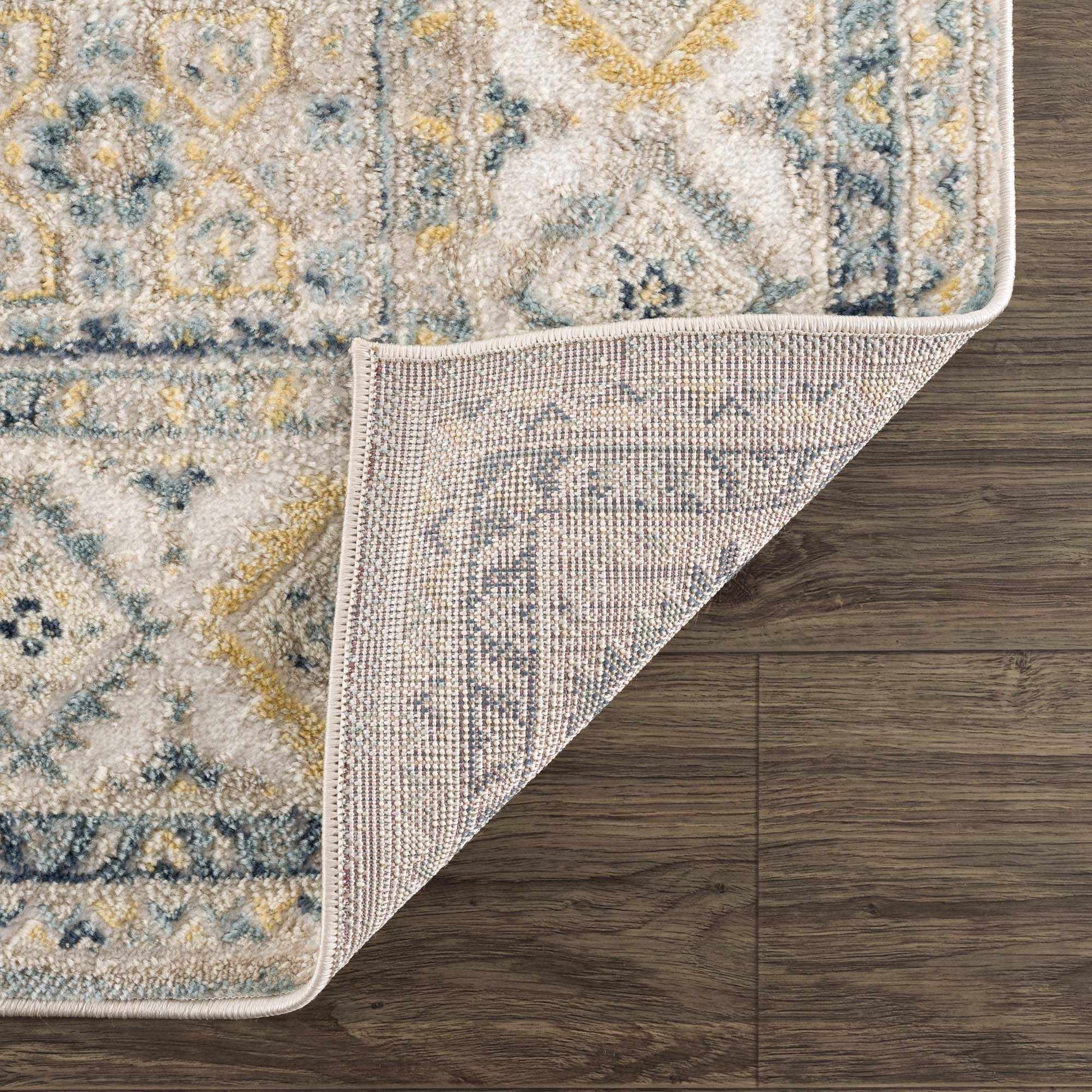 Brend Blue Medallion Area Rug - Ornate Home