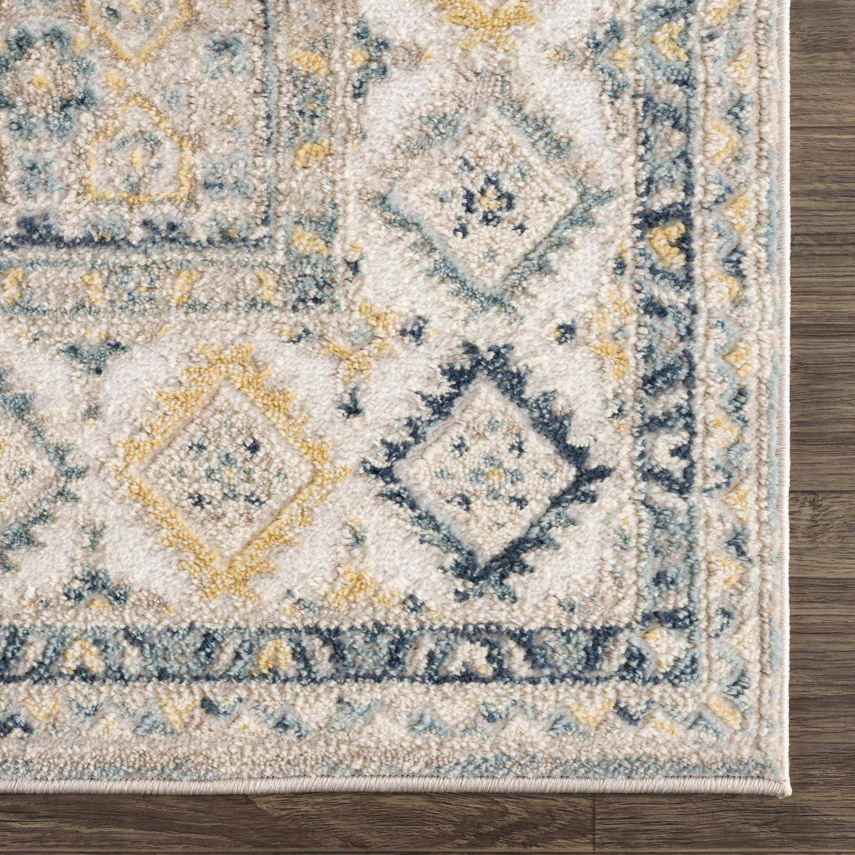 Brend Blue Medallion Area Rug - Ornate Home