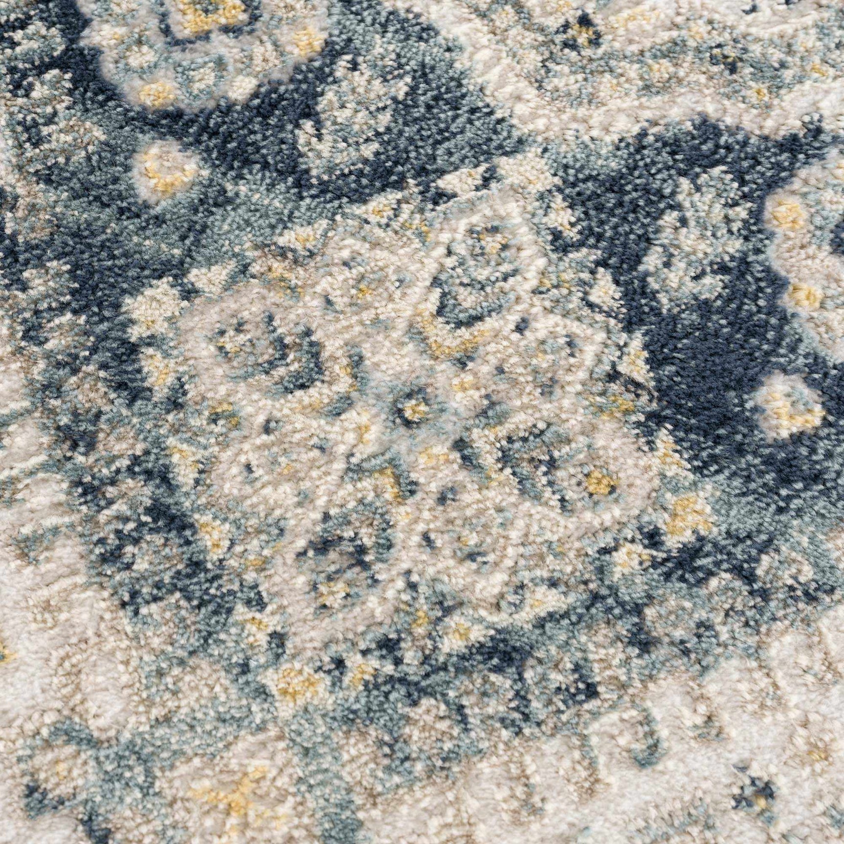 Brend Blue Medallion Area Rug - Ornate Home