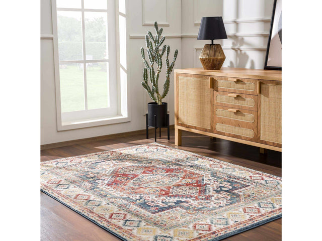 Brend Rust Medallion Area Rug - Ornate Home