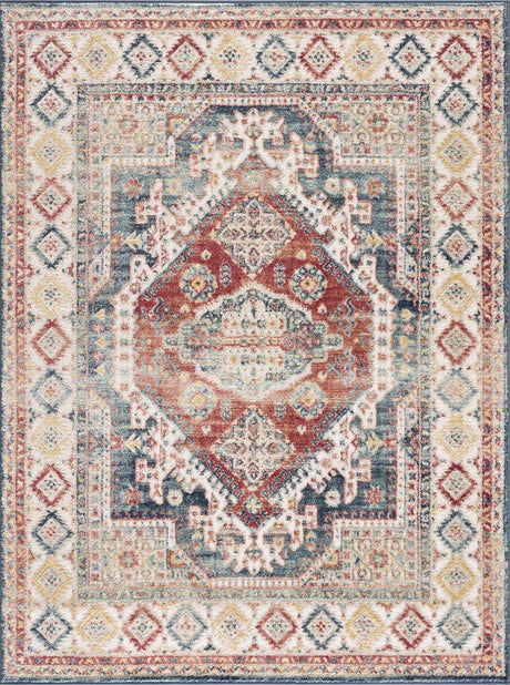 Brend Rust Medallion Area Rug - Ornate Home