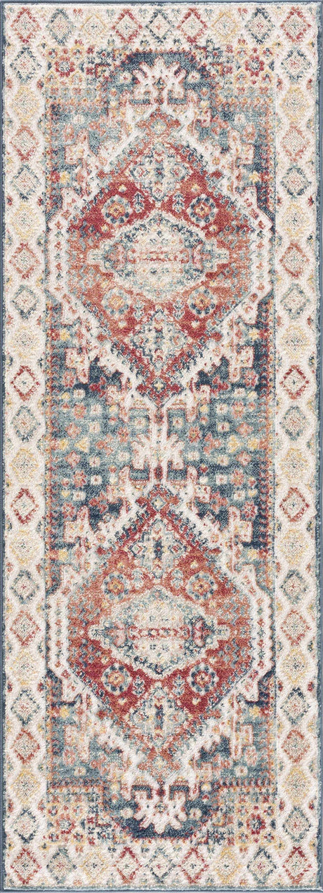 Brend Rust Medallion Area Rug - Ornate Home