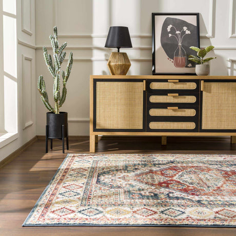 Brend Rust Medallion Area Rug - Ornate Home