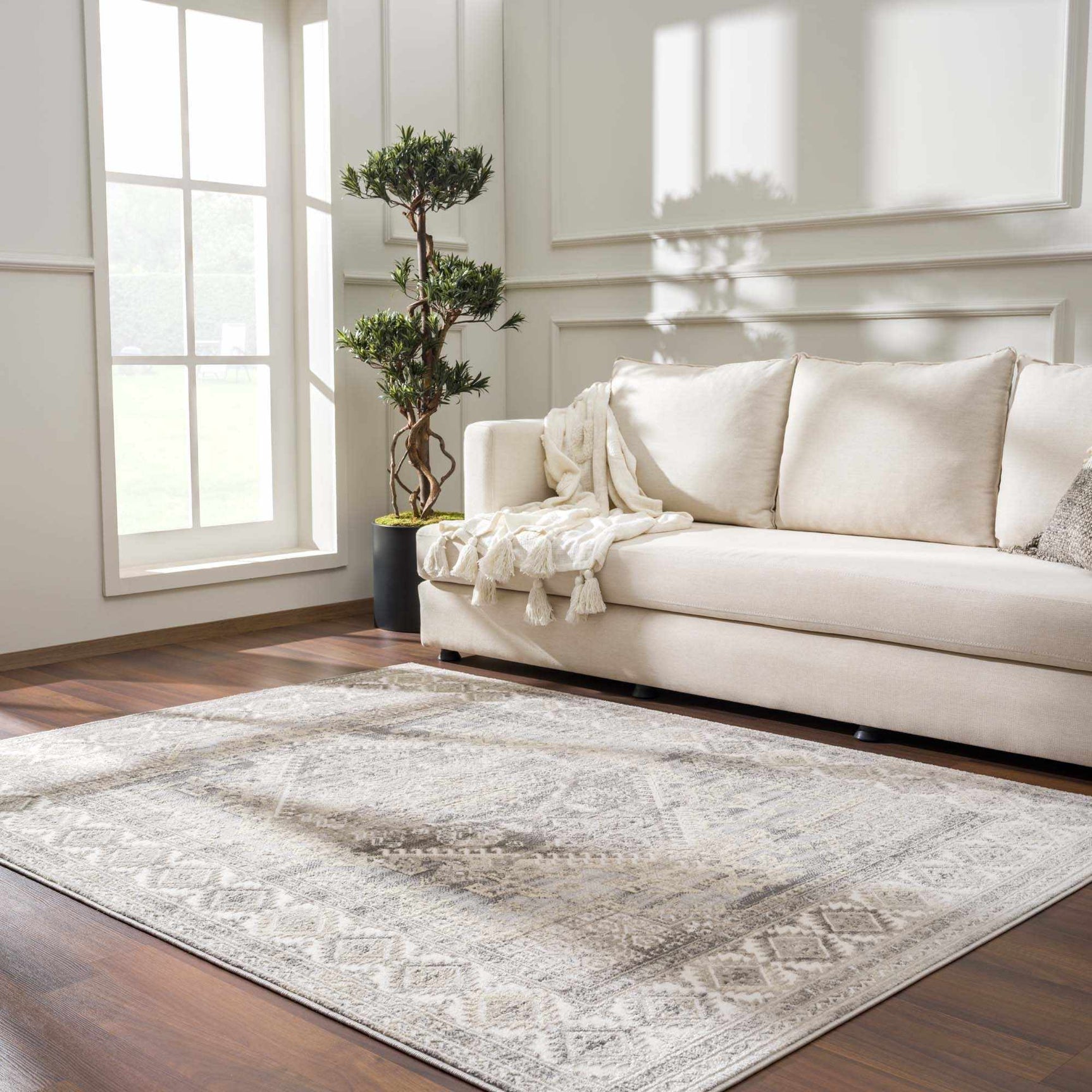 Brend Taupe Medallion Area Rug - Clearance - Ornate Home