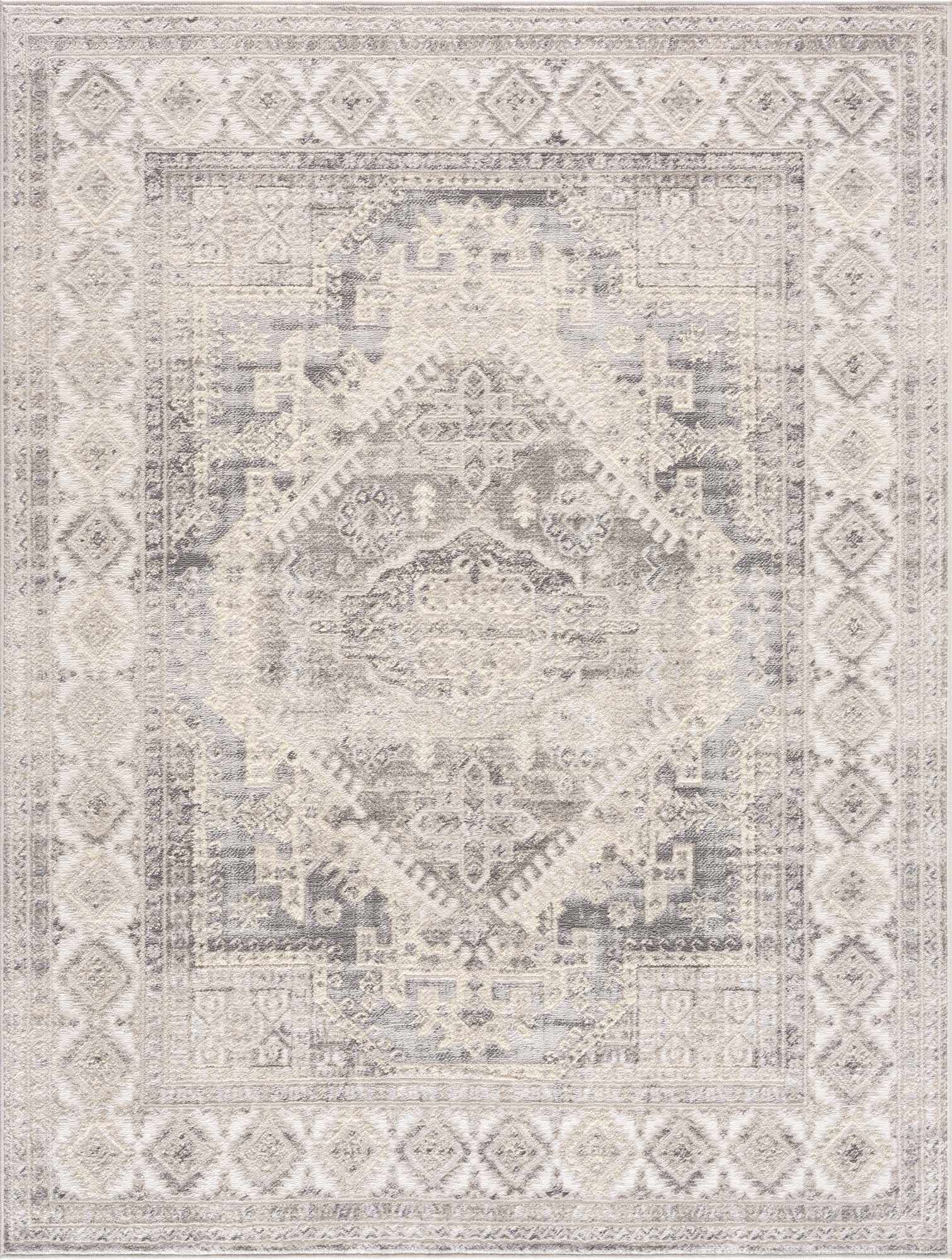 Brend Taupe Medallion Area Rug - Ornate Home