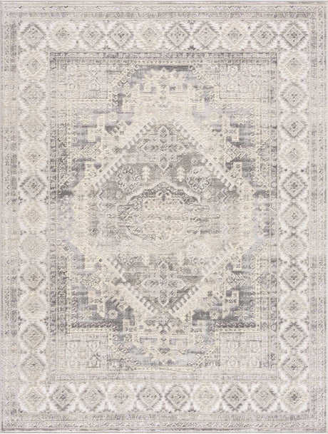 Brend Taupe Medallion Area Rug - Ornate Home