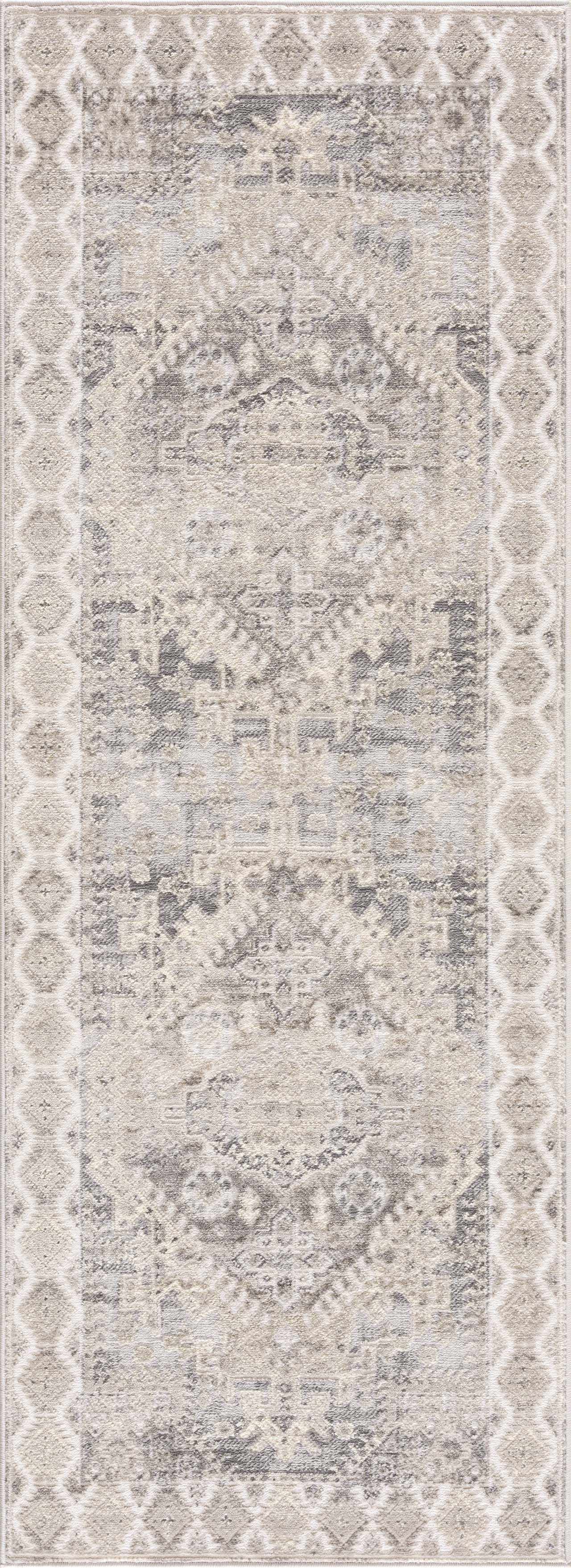 Brend Taupe Medallion Area Rug - Ornate Home