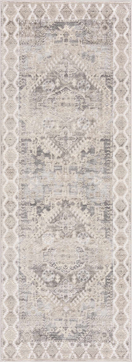 Brend Taupe Medallion Area Rug - Ornate Home