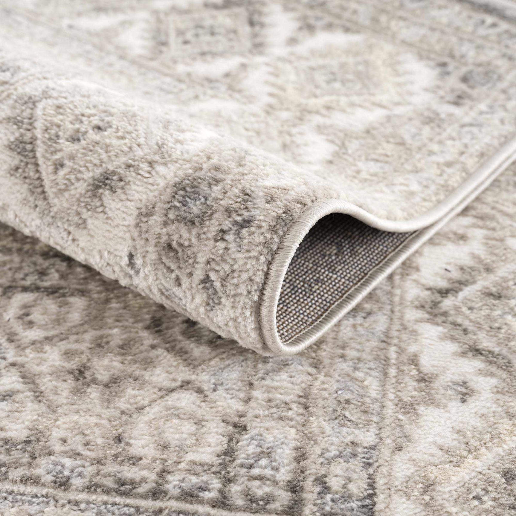 Brend Taupe Medallion Area Rug - Ornate Home