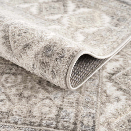 Brend Taupe Medallion Area Rug - Ornate Home