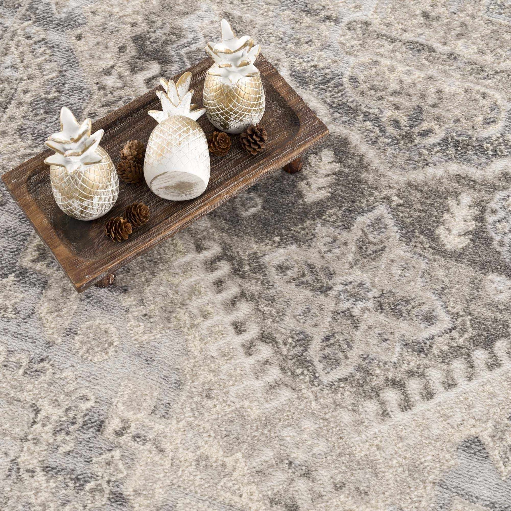 Brend Taupe Medallion Area Rug - Ornate Home