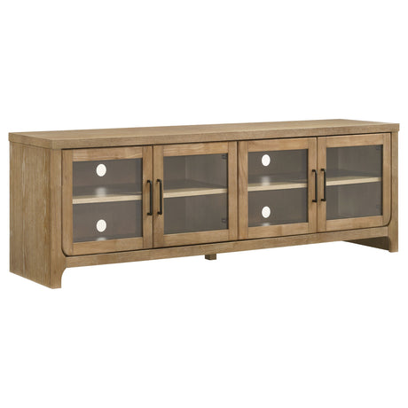 Brenham Washed Oak 79-inch 4-door TV Stand Media Console - Ornate Home