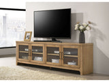 Brenham Washed Oak 79-inch 4-door TV Stand Media Console - Ornate Home