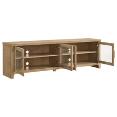 Brenham Washed Oak 79-inch 4-door TV Stand Media Console - Ornate Home