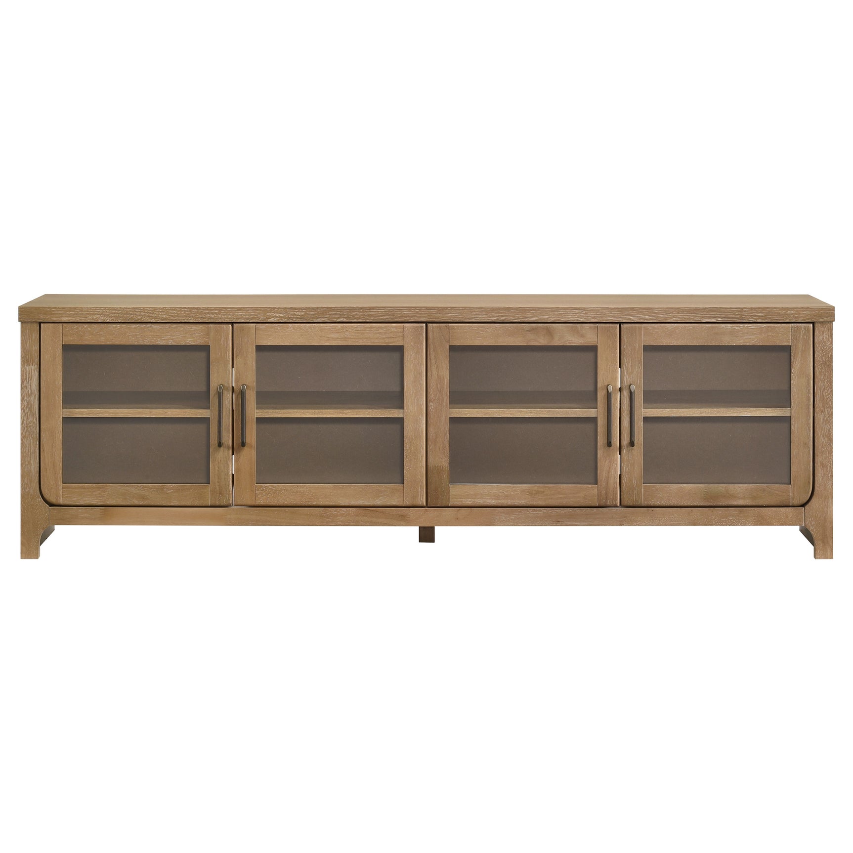Brenham Washed Oak 79-inch 4-door TV Stand Media Console - Ornate Home