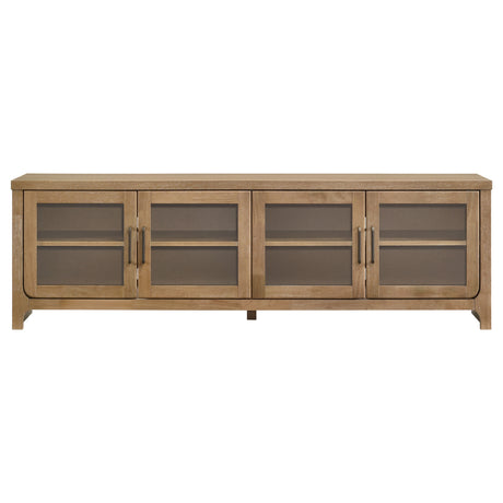 Brenham Washed Oak 79-inch 4-door TV Stand Media Console - Ornate Home