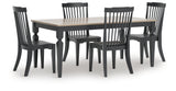 Brenkerton Grayish Brown/Black Dining Table and 4 Chairs - Ornate Home