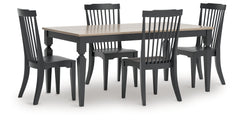 Brenkerton Grayish Brown/Black Dining Table and 4 Chairs - Ornate Home