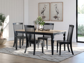 Brenkerton Grayish Brown/Black Dining Table and 4 Chairs - Ornate Home