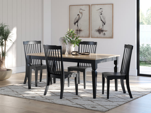 Brenkerton Grayish Brown/Black Dining Table and 4 Chairs - Ornate Home